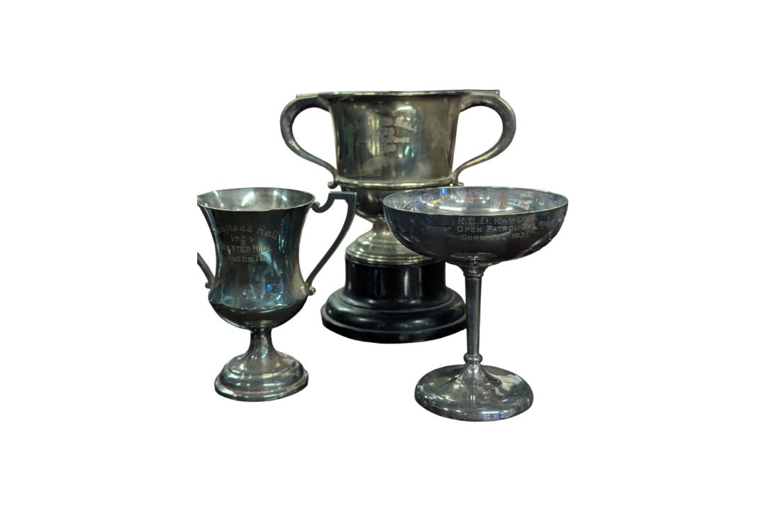 COLLECTION OF VINTAGE 20TH CENTURY SILVER PLATE TROPHIES & TANKARDS - Bild 6 aus 7