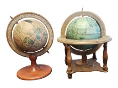 TWO VINTAGE DESKTOP WORLD GLOBES