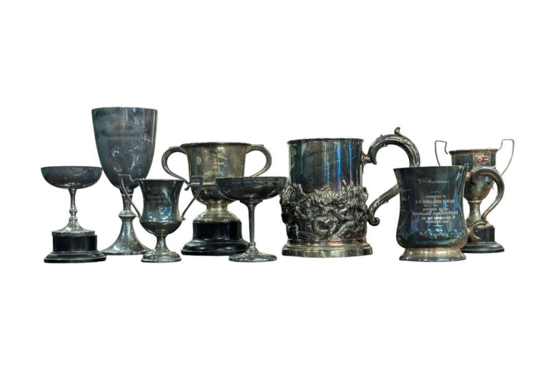 COLLECTION OF VINTAGE 20TH CENTURY SILVER PLATE TROPHIES & TANKARDS - Bild 1 aus 7