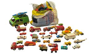 COLLECTION OF VINTAGE DIECAST VEHICLES, LEGO & FISHER PRICE VAN