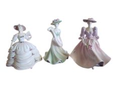 COALPORT - THREE LATE 20TH CENTURY FINE BONE CHINA LADIES OF FASHION FIGURES