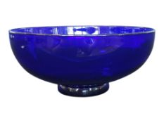 LATE 20TH CENTURY BRISTOL BLUE GLASS BOWL