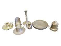 COLLECTION OF 19TH CENTURY PEWTER DOMESTIC HOUSEHOLD WARES
