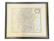 ROBERT MORDEN - LATE 17TH CENTURY COLOURED ENGRAVED MAP OF WILTSHIRE