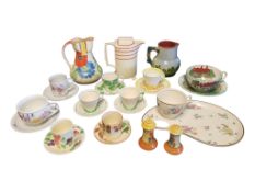 COLLECTION OF 20TH CENTURY CLARICE CLIFF MANNER TEA SERVICE PIECES