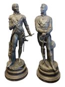 AFTER RENE CHARLES MASSE - A PAIR OF FRENCH SPELTER MILITARY FIGURES