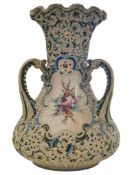 FRENCH EARLY 20TH CENTURY CERAMIC ENAMELLED VASE / JUG