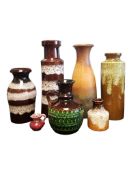 COLLECTION OF LATE 20TH CENTURY WEST GERMAN POTTERY VASES & JUGS