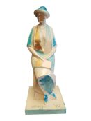 JOHN HUGGINS (B. 1938) - 1997 CERAMIC READING SCULPTURE