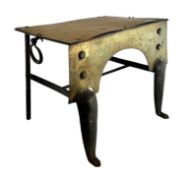 GEORGE III 19TH CENTURY BRASS TOP & IRON FOOTMAN STAND