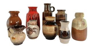 COLLECTION OF 20TH CENTURY WEST GERMAN CERAMIC VASES/POTTERY