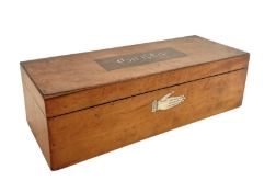 LATE 19TH / EARLY 20TH CENTURY MAHOGANY & MOTHER OF PEARL INLAID GLOVE BOX