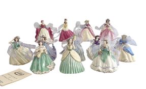 COALPORT FOR COMPTON & WOODHOUSE - TWELVE FIGURES FROM THE MINIATURE LADIES COLLECTION
