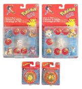 POKEMON - x2 1999 MOVIE 5 PACK FIGURES WITH BATTLE DISCS & POWER BOUNCERS