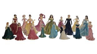 COLLECTION COALPORT DOULTON WORCESTER BONE CHINA LADY FIGURINES
