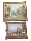 HENRI ROGERS - TWO 20TH CENTURY IMPRESSIONIST FRENCH PARISIAN OIL PAINTINGS