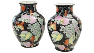 PAIR OF MID CENTURY CHINESE CERAMIC VASES