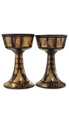 PAIR OF DORN WILLIAMS BONCATH GLASS LUSTRE CHALLICES
