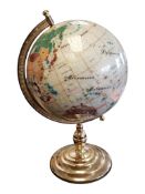 LATE 20TH CENTURY SEMI PRECIOUS GEMSTONE DESKTOP TERRESTRIAL GLOBE