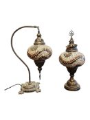 TWO LATE 20TH CENTURY TURKISH MOSAIC TABLE LAMPS