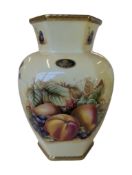 20TH CENTURY AYNSLEY BONE CHINA ORCHARD GOLD VASE
