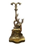 19TH CENTURY VICTORIAN BRASS STAG DOORSTOP