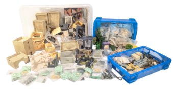 WARGAMING MINIATURES - LARGE COLLECTION OF SCENE BUILDING ITEMS