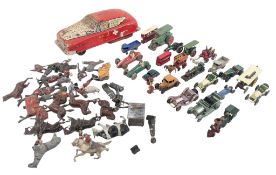 TIN TOYS - VINTAGE MARX FRICTION CAR, BRITAINS SOLDIERS & DIECAST