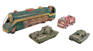 DIECAST - X3 VINTAGE DINKY TOYS & LOUIS MARX LOCOMOTIVE