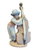 VINTAGE LLADRO PORCELAIN JAZZ BASS BAND PLAYER FIGURINE