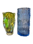 TWO VINTAGE 20TH CENTURY STUDIO ART GLASS VASES