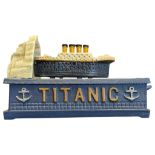 TITANIC THEME CAST IRON NOVELTY MONEY BOX