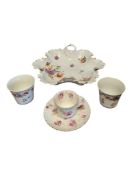 COLLECTION OF CONTINENTAL PORCELAIN CHINA CUPS, SAUCERS, & TRAY