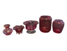 COLLECTION OF 19TH CENTURY VICTORIAN CRANBERRY GLASS