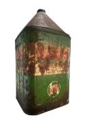 VINTAGE AGRISCASTROL TRACTOR PYRAMID OIL DRUM CAN