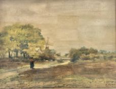 ROBERT HUME (1861-1937) - THE WINDMILL, WIMBLEDON COMMON WATERCOLOUR
