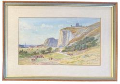 WILLIAM MATTHISON (1853-1926) - WATERCOLOUR PAINTING OF WHITBY FROM A DISTANCE