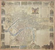 MAP OF BRISTOL - AN EXACT DELINEATION OF THE FAMOUS CITY OF BRISTOL, 1952 FACSIMILE