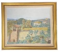 20TH CENTURY OIL ON CANVAS ITALIAN TUSCAN LANDSCAPE PAINTING