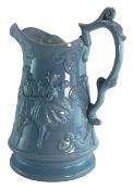 RAY GEORGE, STAFFORDSHIRE - 19TH CENTURY C. 1844 GLAZED EARTHENWARE POLKA DANCERS JUG