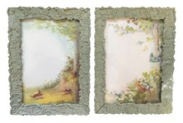 PAIR OF 19TH CENTURY HAND PAINTED PORCELAIN PANELS