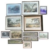 SHOOTING & HUNTING - MIXED SELECTION OF PRINTS, ENGRAVINGS & WATERCOLOURS