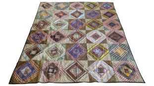 VINTAGE 20TH CENTURY INDIAN HAND SEWN PATCHWORK WALL HANGING