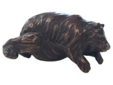 VINTAGE 20TH CENTRUY METAL BROWN BEAR FIGURE