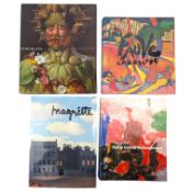 A SELECTION OF LARGE ART BOOKS TO INCLUDE MAGRITTE, PHILIP GUSTON, AND PORTRAITURE ETC