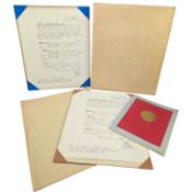 ELIZABETH II, TWO SIGNED WARRANTS FOR OBE 1956 AND 1967 MBE