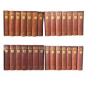 SIR WALTER SCOTT - [c1910] THE FINE ART SCOTT LIBRARY SET, COMPLETE WITH OAK BOOKCASE