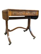 EARLY 20TH CENTURY QUEEN ANNE STYLE DROP LEAF SOFA TABLE