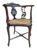 EDWARDIAN MAHOGANY CORNER CHAIR