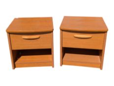 ALSTONS CABINETS LTD - PAIR OF TEAK CONTEMPORARY BEDSIDE TABLES